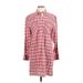 Current/Elliott Casual Dress - Mini High Neck Long sleeves: Pink Print Dresses - Women's Size Small