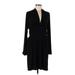 Boston Proper Casual Dress Plunge Long sleeves: Black Solid Dresses - Women's Size Medium