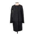 J.Crew Factory Store Wool Coat: Knee Length Black Print Jackets & Outerwear - Women's Size 0