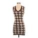 Hollister Casual Dress - Bodycon Scoop Neck Sleeveless: Brown Dresses - Women's Size X-Small