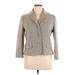 Lauren by Ralph Lauren Wool Blazer Jacket: Short Gray Print Jackets & Outerwear - Women's Size 16