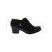 Natural Soul by Naturalizer Ankle Boots: Slip-on Chunky Heel Casual Black Print Shoes - Women's Size 6 1/2 - Round Toe