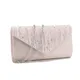 Strass geraffte Frauen Satin Abend tasche Silber Clutch Taschen Kette Schulter Glitzer elegante