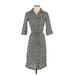 KORS Michael Kors Casual Dress - Shirtdress: Gray Print Dresses - Women's Size 4