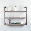 Williston Forge Durable Industrial Pipe Wall Mounted Shelving - Rustic Metal Floating Shelves | Wayfair 631C6F0E273145F6BDB938DD7A3DA1E4