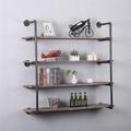 Williston Forge Industrial Pipe Wall Mounted Shelf - Distressed Decor, Durable 4-Shelf Design | Wayfair 7DC482848AA5469988C52EC543C24695