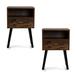 Millwood Pines Mid-Century Set of 2 Nightstand w/ Open Storage & Drawer, Metal | Wayfair 88AB768A77084E9B8B0937F43CF0E98E