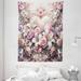 East Urban Home Romantic Tapestry Wall Pastel Love Garden Flowers Pale Pink Peach & Lilac, Polyester | 80" H x 60" W | Wayfair