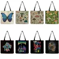 Shopper Tasche Strand tasche Damen tragbare anpassbare Schmetterling Pilz Print Einkaufstasche