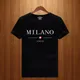 T-shirt da uomo a maniche corte con lettere milano stampate t-shirt lussuosa vestiti larghi in