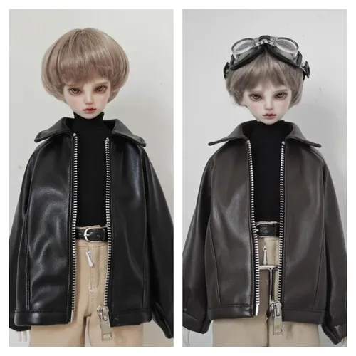 Bjd Puppen kleidung für 1/4 Puppen Mantel Pu-Lederjacke Puppen Bekleidungs zubehör (ohne Puppen)