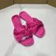Scarpe donna 2024 pantofole femminili sandali dorati con nodo a farfalla rivetto basso nuovo piatto