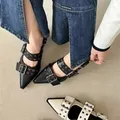 Nuove donne 2024 sandali grossi scarpe estive moda tacchi medi scarpe da festa a punta scarpe Casual