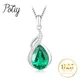 Potiy Pear Shape 2.72ct Nano Emerald Pendant Necklace No Chain 925 Sterling Silver for Women Daily