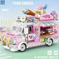 Car Building Sets Mini Blocks Car Models Street View Burger Carts Festive Balloon Car Assembly