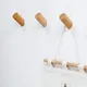 1PCS Wood Clothes Hanger Wall Mounted Coat Hook Solid Wood Cylindrical Hook Coat Rack Wall Hanging