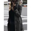 Autumn Winter New Woolen Coat Women's Slim Fit Cardigan Large Coat Women Long Sleeve Single Breasted