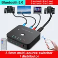 4-port 3.5mm Stereo AUX Switcher 3 IN 1OUT Wireless Music Bluetooth-compatible 5.0 Receiver HIFI