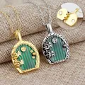 Vintage Charm Hobbyt Necklaces Green Enamel Door Can Open Locket Pendant Women Men Necklaces Fashion