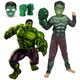Child Hulk Muscle Costume Superhero Hulk Cosplay Muscle Costume Mask Fist Plush Gloves Child Boys