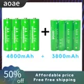 AAA and AA rechargeable alkaline batteries AAA 3800mAh AA 4800mAh 1.5V charger suitable for