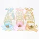 5Pcs Mini Metal Gold Vintage Retro Bird Cage Candy Boxes Baby Shower Favor Gift Box For Guests