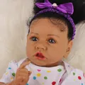 22 inch/55cm Reborn Baby Doll African American Silicone Limbs Realistic Baby Doll Soft Body Birthday