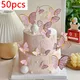 50pcs Butterfly Cake Decoration Gold Pink Butterfly Cake Toppers Birthday Wedding Anniversary Shower