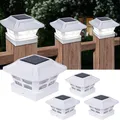 Solar Post Cap Lights Outdoor LED Lighting Deck Fence Cap Light Two Light Modes Warm White/Bright