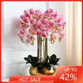 Artificial orchid flower arrangement Pu Real Touch hand feeling table decoration home high