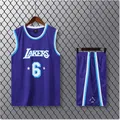 Men's set Lakers No. 6 Basketball Jerseys primary game team Short sleeve uniform training Vest and