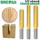 SHERUI 1PC12mm Shank 1/2″shank CNC carbide end mill tool Long Blade Round Nose Bit Core Box Router