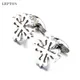 Lepton Stainless Steel Cufflinks For Mens Hot Sale High Shiny Metal Cuff links Wedding Party Gift