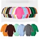 Colorful Baby Clothes 100% Cotton Pure Solid Unisex Newborn Bodysuits High Collar Warmer Premature