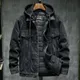 Liner Thicker Winter Black Hooded Denim Jacket Outerwear Warm Men Lining Plus Cotton Thick Cowboy