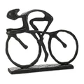 Sculpture de cycliste en fonte pour cycliste ornement d'art moderne figurine de vélo abstraite