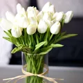 New 10PCS Tulip Artificial Flower Real Touch Artificial Bouquet PE Fake Flower for Wedding