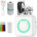 Mini Printer Portable Bluetooth Inkless Note Printer with Sticker Paper and Color Pen Print Pods for