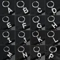 Boucles d'oreilles pour femmes initiales à la mode lettres de goutte couleur argent Punk