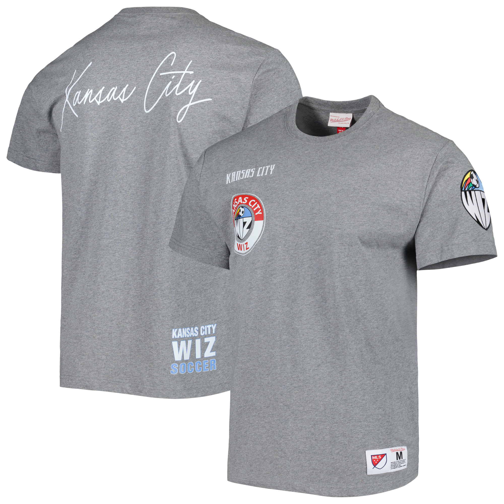 Herren Mitchell & Ness Heather Grey Sporting Kansas City City T-Shirt Image