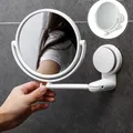 Miroir de maquillage mural rotatif et extensible à 360 degrés miroir de salle de bains miroir de