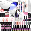 PHOENfeast-Ensemble de vernis à ongles gel Y lampe sèche-ongles 36W kit d'extension d'ongles gel