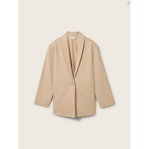 TOM TAILOR Damen Basic Blazer, braun, Uni, Gr. XXL