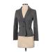 Banana Republic Factory Store Blazer Jacket: Short Gray Print Jackets & Outerwear - Women's Size 2 Petite