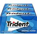 Trident Original Flavor Sugar Free Gum 12 Packs of 14 Pieces (168 Total Pieces)