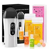 Roll On Wax kit Wax Roller Kit Roll On Wax Warmer for Hair Removal Waxing Kit for Sensitive Skin at Home Waxing Kit for Women and Men Soft Wax Heater for Larger Areas of the Body