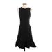 Catherine Malandrino Casual Dress - Party Crew Neck Sleeveless: Black Solid Dresses - Women's Size Small