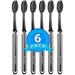 Nuva Dent Charcoal Toothbrushes - Charcoal Toothbrush Soft Activated Charcoal Toothbrush Super Soft Toothbrush Charcoal Teeth Whitening Charcoal Tooth Brush - Adults & Kids - 6 pc Extra Gentle