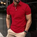 Homme Tee Shirt Golf polo de golf Travail Casual Revers Manche Courte basique Moderne Rayé Bouton Printemps été Standard Rouge bordeaux Rouge foncé Noir Blanche Marine foncé Bleu Roi Tee Shirt Golf