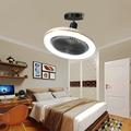 Ventilateur de plafond avec télécommande lumineuse 30w 10 pouces pendentif lighe ventilateur de plafond fermé dimmable 3 couleurs de lumière, 3 vitesses led profil bas ventilateur de plafond encastré pour cuisine 85-265v